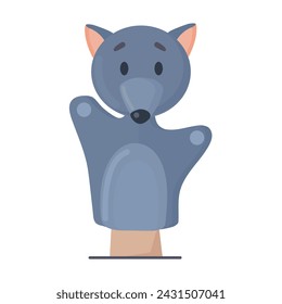 Hand puppet wolf icon clipart avatar logotype isolated vector illustration