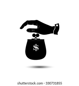 hand and purse icon