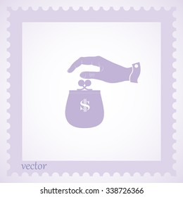 hand and purse icon