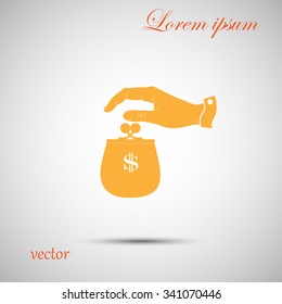 hand and purse icon