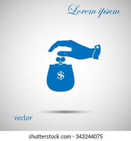 hand and purse icon