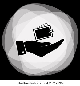 Hand with purse icon