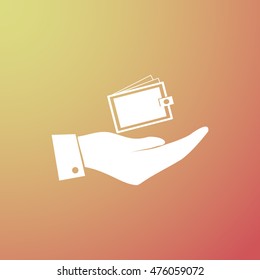 Hand with purse icon