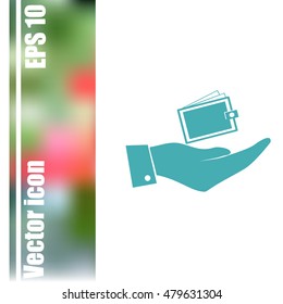 Hand with purse icon