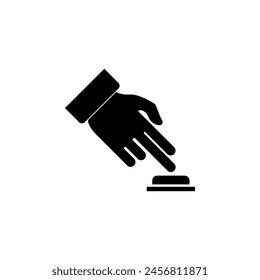 Hand Push Alarm Button flat vector icon. Simple solid symbol isolated on white background. Hand Push Alarm Button sign design template for web and mobile UI element