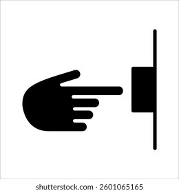 Hand push button Icon Symbol isolated white background. vector illustration. color editable.