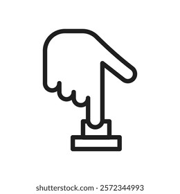 Hand push button icon Vector flat thin line illustration