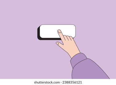 Hand push a button vector illustration. Make choice