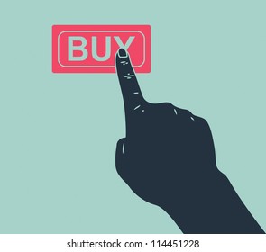 hand push buy button