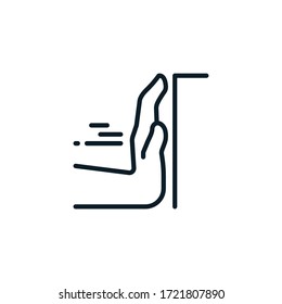 Mano, presione iconos de contorno. Ilustración vectorial. Trazo editable. Icono aislado 