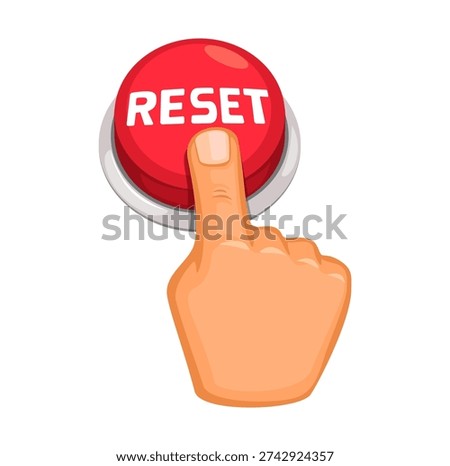 Hand Push Reset Button Illustration Vector