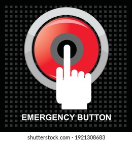 hand pushing button on emergency button