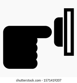 Hand pushing a button. Pressing button. Commercial line vector icon for websites and mobile minimalistic flat design.
