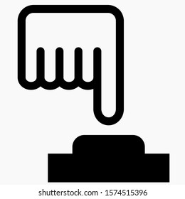 Hand pushing a button. Pressing button. Commercial line vector icon for websites and mobile minimalistic flat design.