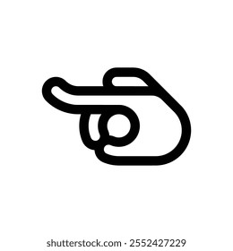 Hand pushing. Editable stroke vector icon on white background.