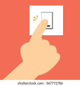 empuje manual sobre el interruptor vectorial de botones eléctricos