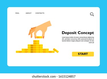 Hand putting coin on stack of coins. Wealth, savings, fund. Deposit concept. Can be used for topics like finance, business, banking, marketing.