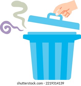 Hand putting lids on trash cans