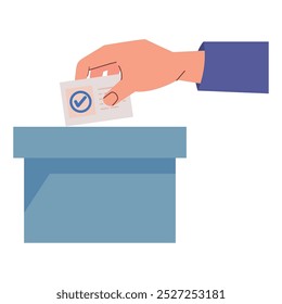 hand putting vote the ballot isolated