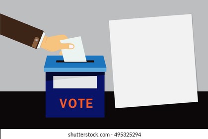  hand putting voting paper in the ballot box