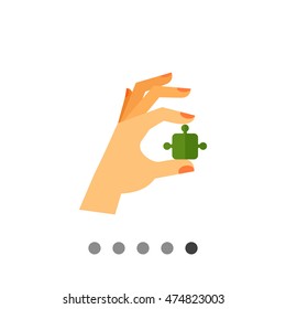 Hand with Puzzle Icon