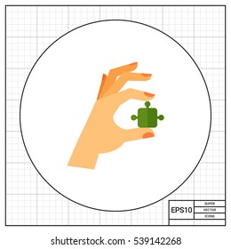 Hand with Puzzle Icon