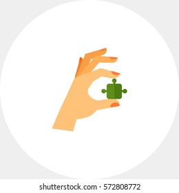 Hand with Puzzle Icon