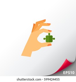 Hand with Puzzle Icon