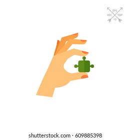 Hand with Puzzle Icon