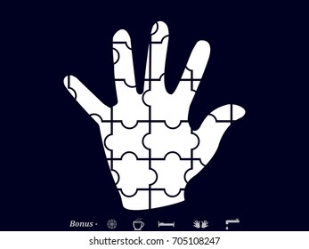 hand puzzle, icon, vector illustration eps10