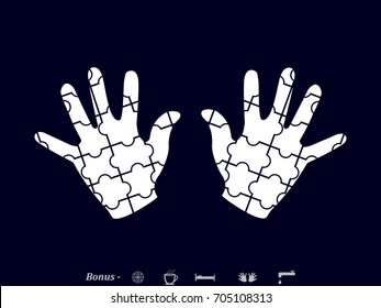 hand puzzle, icon, vector illustration eps10
