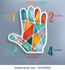 Hand puzzle info graphic design,clean vector