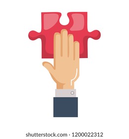 hand with puzzle piece