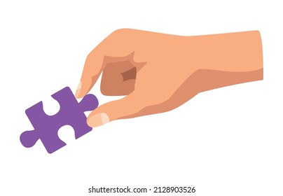hand with puzzle piece icon