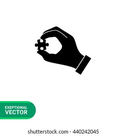 Hand with puzzle simple icon