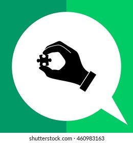 Hand with puzzle simple icon
