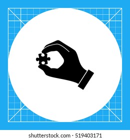 Hand with puzzle simple icon