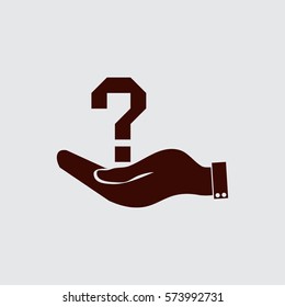 Hand and question mark