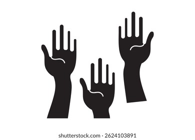 Hand Raise icon Thin outline art symbol