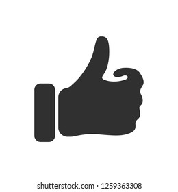 The hand with the raised finger. Black flat design. Vector Illustration