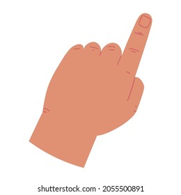icono plano de dedo levantado a mano