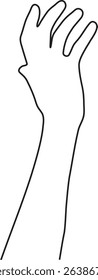 hand raised icon outline hand arm raised