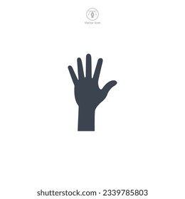 Hand Erhöhte Symbol, Vektorgrafik einzeln auf weißem Hintergrund