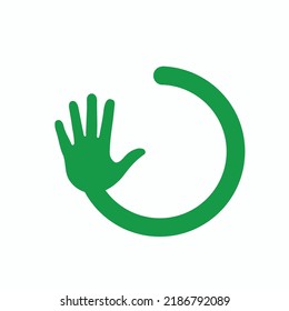 Hand raised in an open hand gesture

