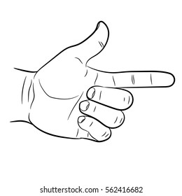 Hand raised Thumb up on white background of vector illustrations