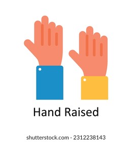 Hand Raised Vector  Flat Icon Design illustration. Education and learning Symbol on White background EPS 10 File
