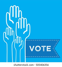 Hand raised vote election concept
