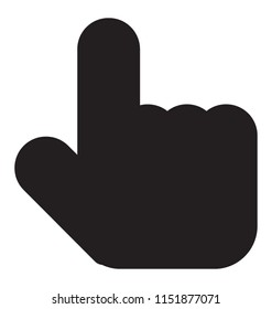 
Hand raising its first finger denoting icon for index finger 
