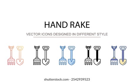 Hand rake icon design with white background stock illustration