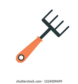 Hand rake icon. Flat illustration of hand rake vector icon for web design